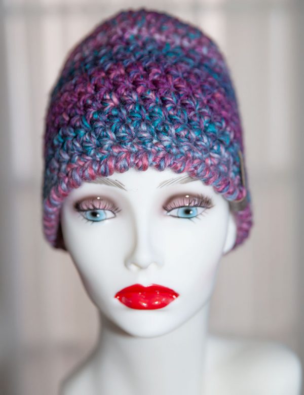 Crochet Simple Beanie Acrylic Blue Hat