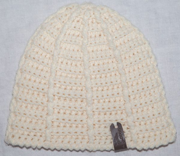 Crochet Ribbed Beanie Cotton Ivory Hat